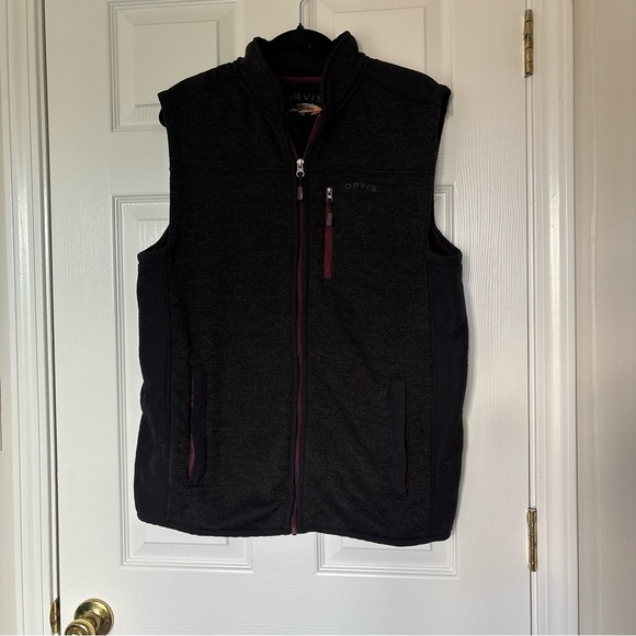 Orvis Men's Black Gray Vest Size Large - Picture 1 of 7